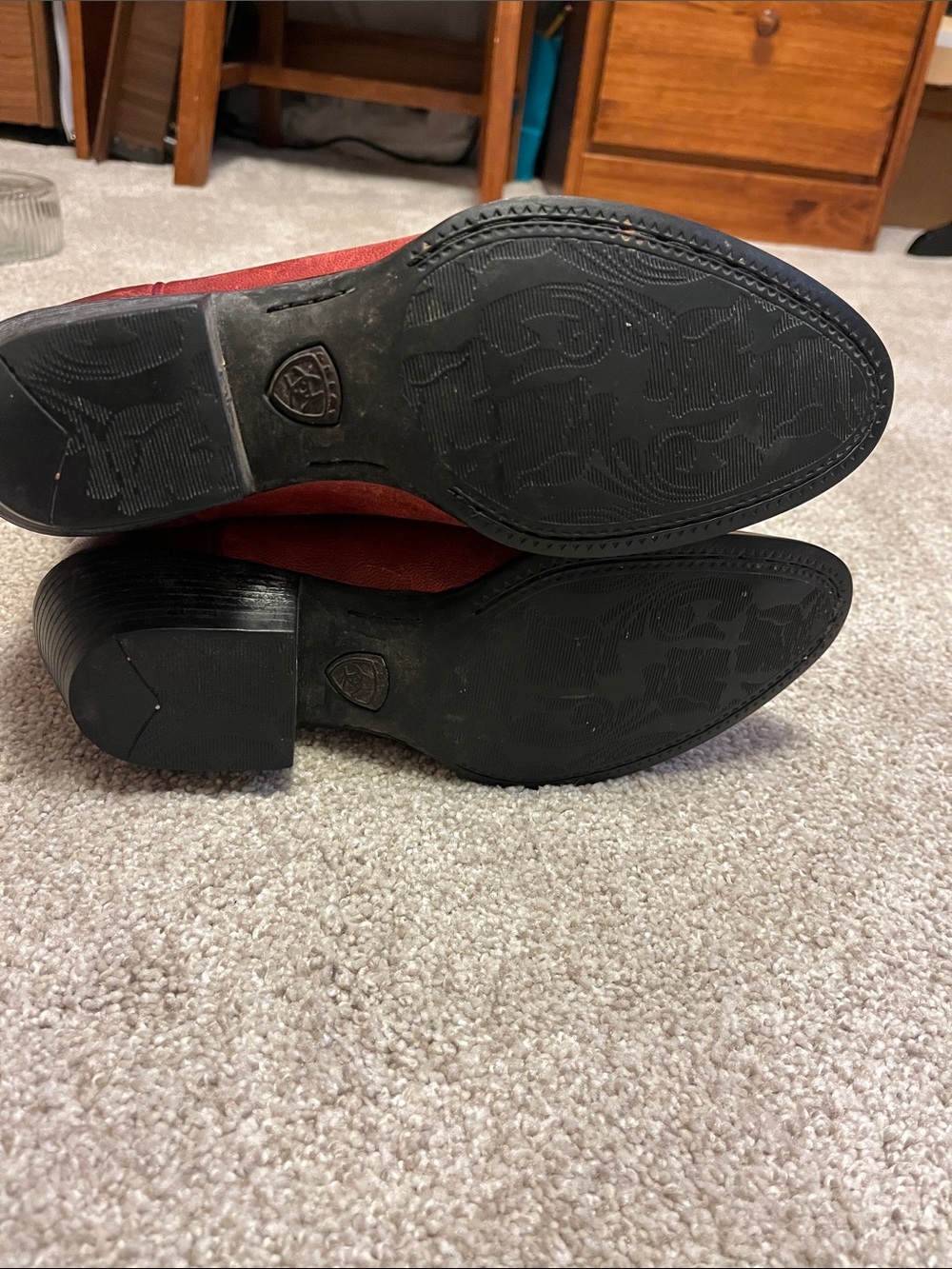 Women’s Ariat Red Leather Western Cowboy Boots - Picture 7 of 7